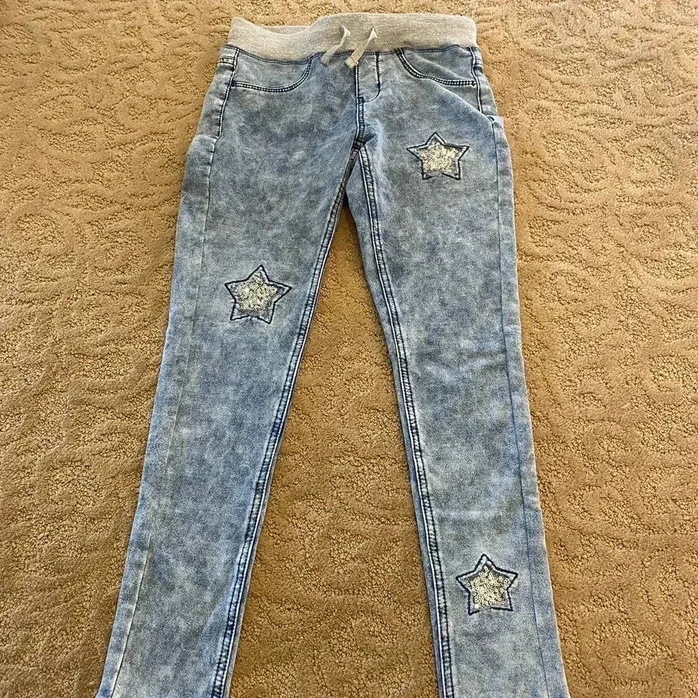 NWT new with tags so star sequin jeans jogging knit waist girls 12 mid rise